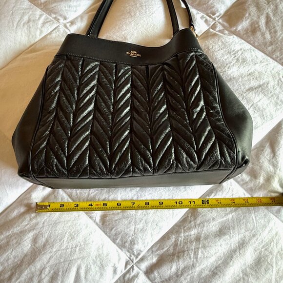 Coach Lexy Shoulder Bag Black Quilted Leather - Picture 13 of 15